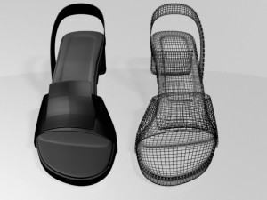 round-toe chunky-heel sandals 01 Modèle 3D