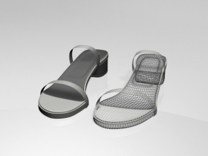 round-toe chunky-heel sandals 02 3Dモデル