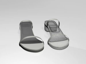 Round-toe chunky-heel sandals 02 3D Model