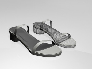 round-toe chunky-heel sandals 02 3Dモデル