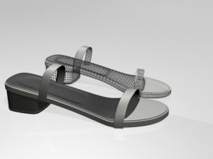 round-toe chunky-heel sandals 02 3Dモデル