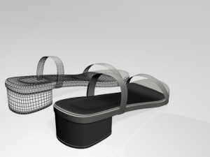 round-toe chunky-heel sandals 02 3Dモデル