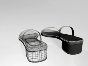 Round-toe chunky-heel sandals 02 3D Model