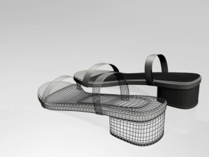Round-toe chunky-heel sandals 02 3D Model