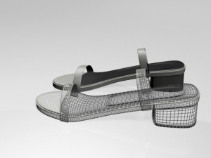 round-toe chunky-heel sandals 02 3Dモデル