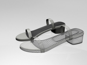 round-toe chunky-heel sandals 02 3Dモデル