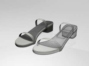 round-toe chunky-heel sandals 02 3Dモデル