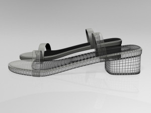 round-toe chunky-heel sandals 02 3Dモデル