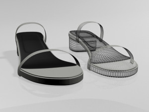 round-toe chunky-heel sandals 02 3Dモデル