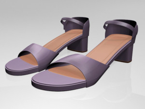 round-toe block-heel sandals 01 3D Model