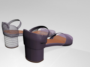round-toe block-heel sandals 01 3D Модель