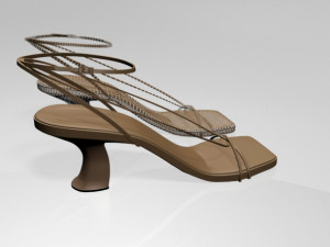 square-toe block-heel ankle-strap sandals 01 3D Model