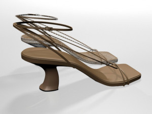 square-toe block-heel ankle-strap sandals 01 3D Model