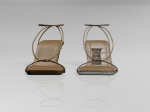 square-toe block-heel ankle-strap sandals 01 3D Model