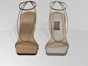 square-toe block-heel ankle-strap sandals 01 3D Model
