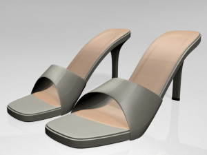 peep-toe high-heel slide sandals 01 3D Model