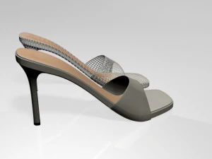 Peep-toe high-heel slide sandals 01 3D Model
