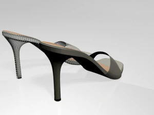 Peep-toe high-heel slide sandals 01 3D Model