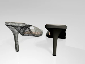 Peep-toe high-heel slide sandals 01 3D Model
