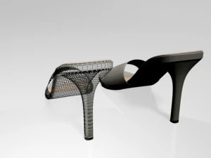 Peep-toe high-heel slide sandals 01 3D Model