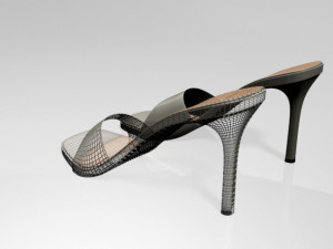 peep-toe high-heel slide sandals 01 3D Model