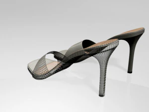 Peep-toe high-heel slide sandals 01 3D Model