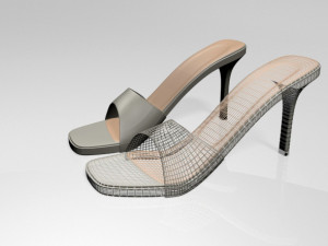 peep-toe high-heel slide sandals 01 3D Model