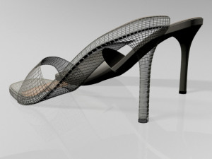 peep-toe high-heel slide sandals 01 3D Model