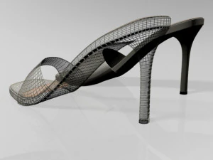 Peep-toe high-heel slide sandals 01 3D Model