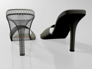 Peep-toe high-heel slide sandals 01 3D Model