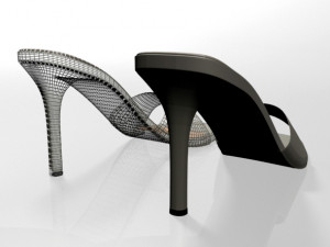 peep-toe high-heel slide sandals 01 3D Model