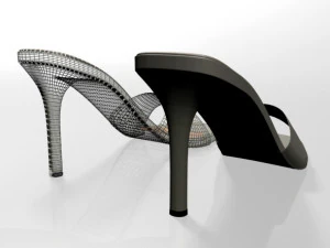 Peep-toe high-heel slide sandals 01 3D Model