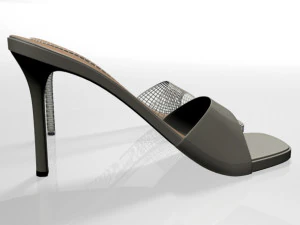 Peep-toe high-heel slide sandals 01 3D Model