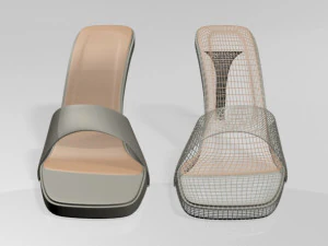Peep-toe high-heel slide sandals 01 3D Model