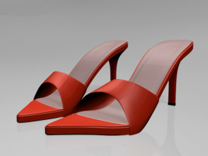 pointy-toe high-heel slide sandals 01 3D Model