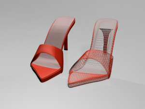 pointy-toe high-heel slide sandals 01 3D Model