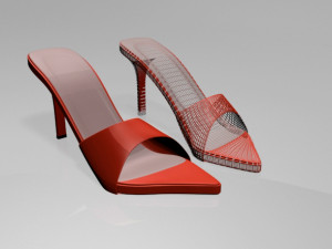 pointy-toe high-heel slide sandals 01 3D Model