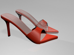 pointy-toe high-heel slide sandals 01 3D Model