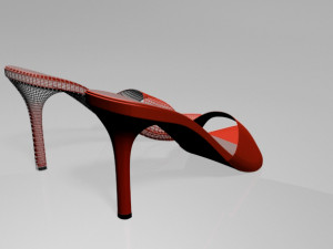 pointy-toe high-heel slide sandals 01 3D Model