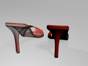 pointy-toe high-heel slide sandals 01 3D Model