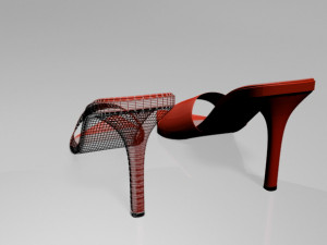 pointy-toe high-heel slide sandals 01 3D Model