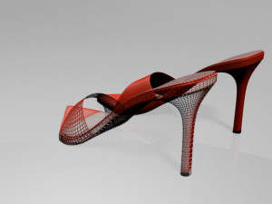 pointy-toe high-heel slide sandals 01 3D Model