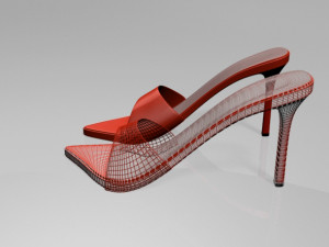 pointy-toe high-heel slide sandals 01 3D Model