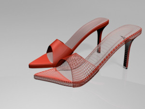 pointy-toe high-heel slide sandals 01 3D Model