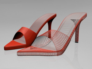 pointy-toe high-heel slide sandals 01 3D Model