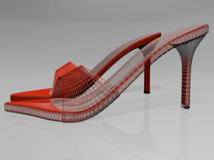 pointy-toe high-heel slide sandals 01 3D Model