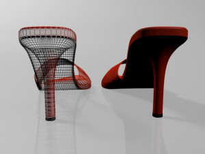 pointy-toe high-heel slide sandals 01 3D Model