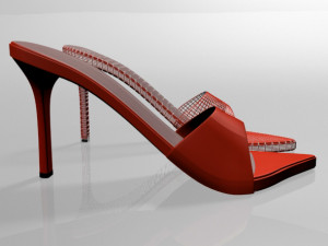 pointy-toe high-heel slide sandals 01 3D Model