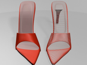 pointy-toe high-heel slide sandals 01 3D Model