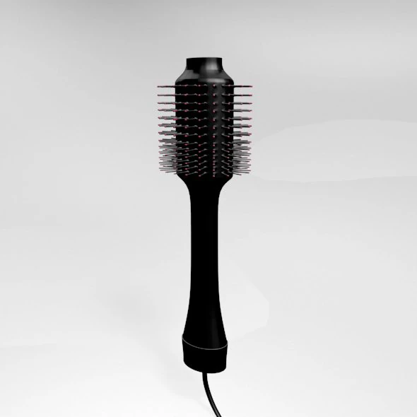 Hair dryer and volumizer brush 01 3D Model .c4d .max .obj .3ds .fbx .stl .blend
